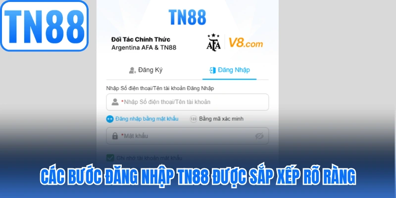 Các bước đăng nhập TN88 được sắp xếp rõ ràng